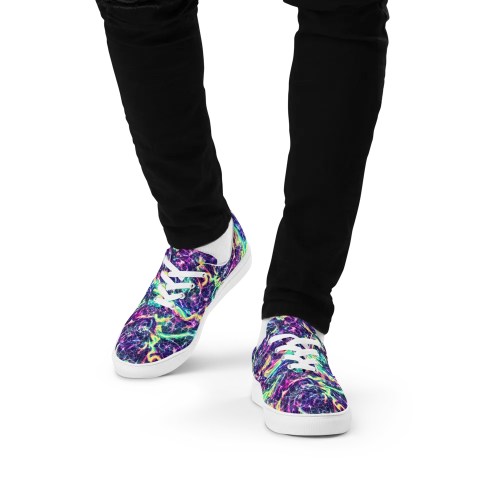 Hypercolor Rift on Men's Lace-Up Canvas Shoes — Front