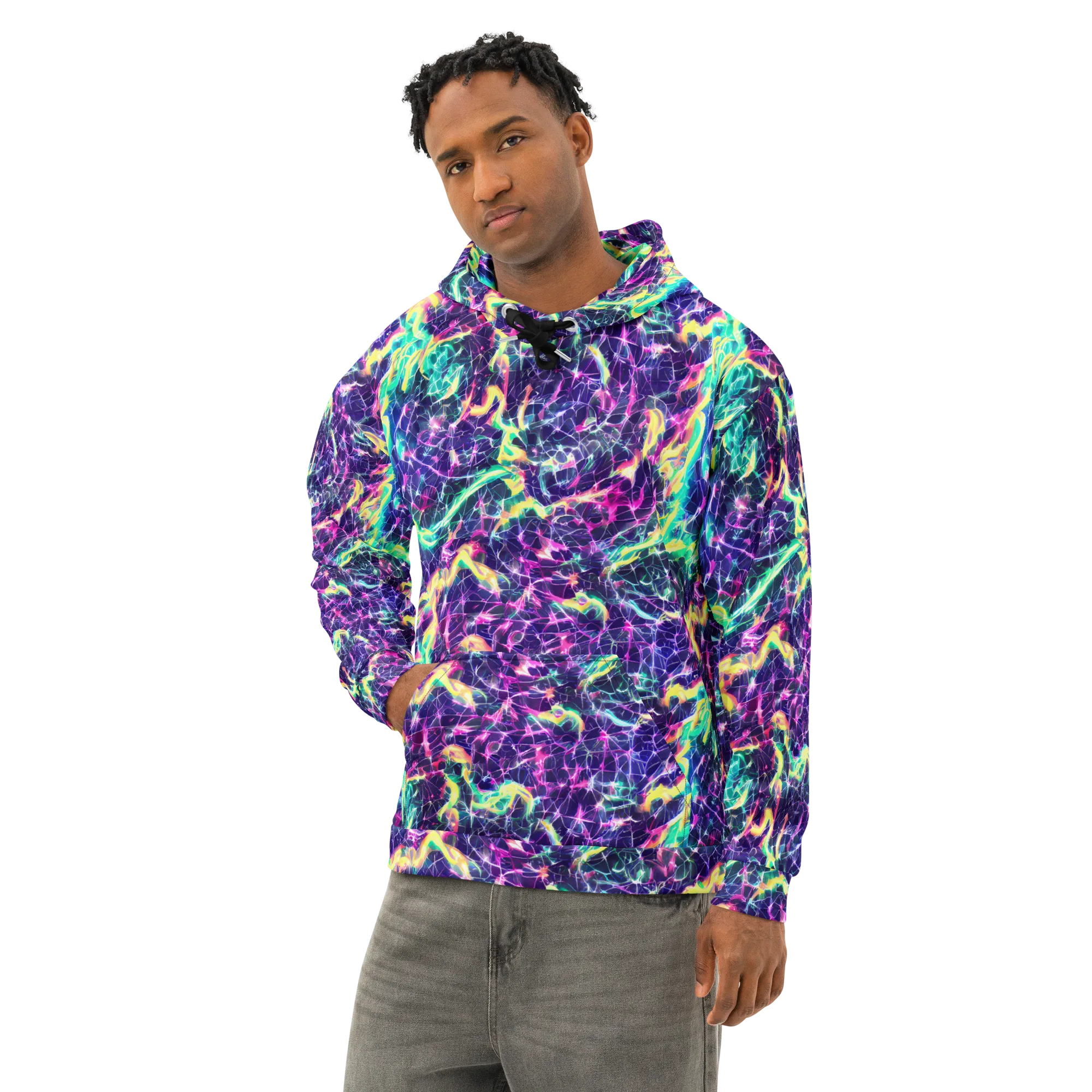 Hypercolor Rift on Cotton Hoodie — Left Front