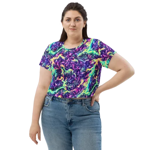 Hypercolor Rift on a Crop Tee