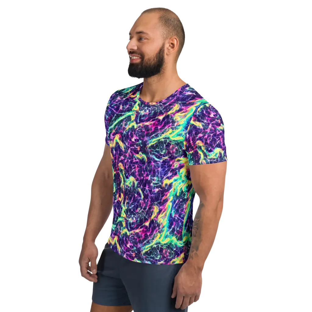 Hypercolor Rift on Men's Athletic T-Shirt — Left