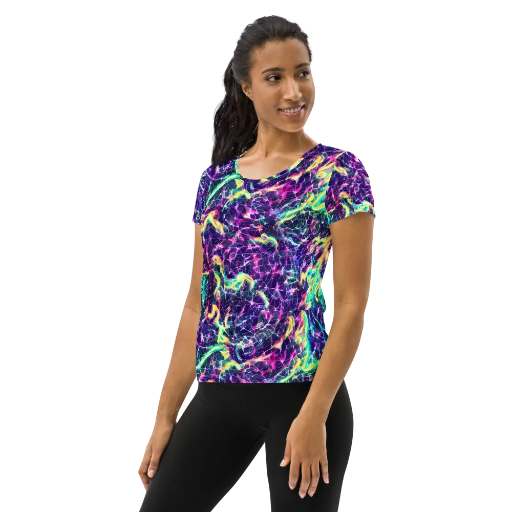 Hypercolor Rift on Women's Athletic T-Shirt — Left