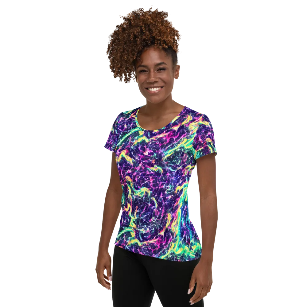 Hypercolor Rift on Women's Athletic T-Shirt — Left