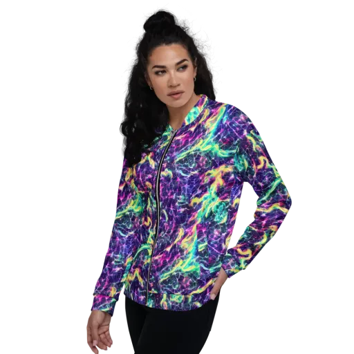 Hypercolor Rift on a Bomber Jacket