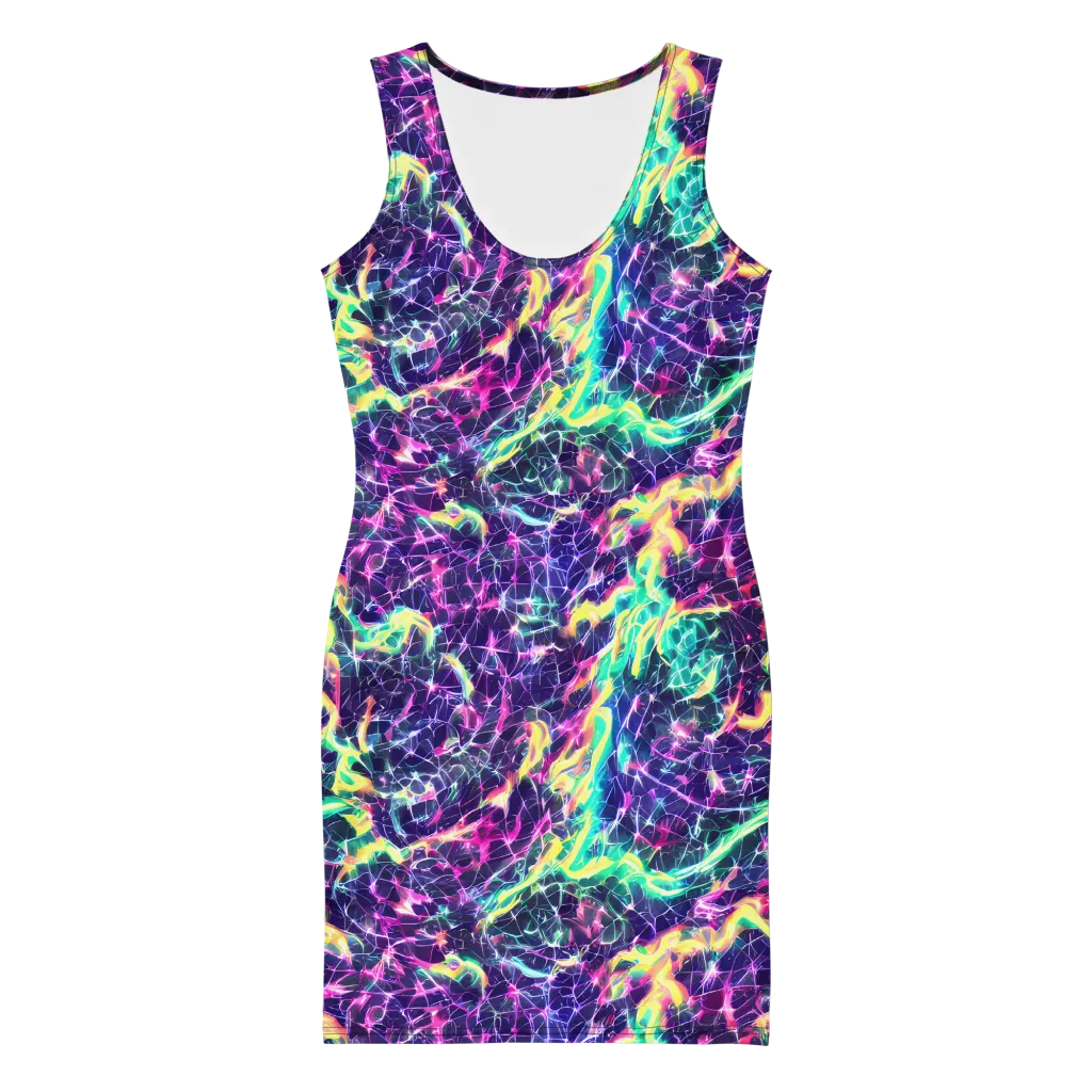 Hypercolor Rift on Bodycon Dress — Front