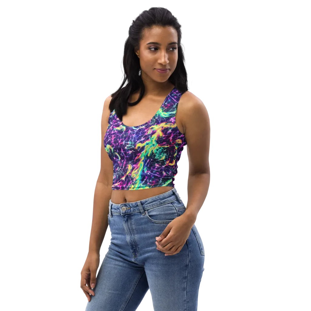 Hypercolor Rift on Crop Top — Left Front