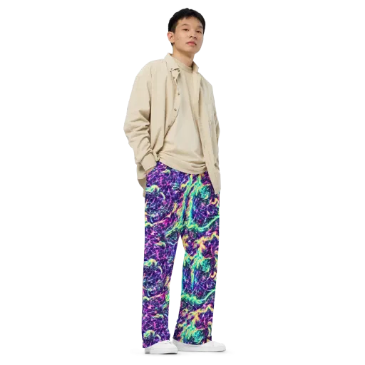 Hypercolor Rift on a Wide-Leg Pants