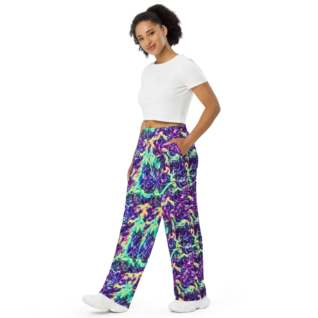 Hypercolor Rift on Wide-Leg Pants — Left Front