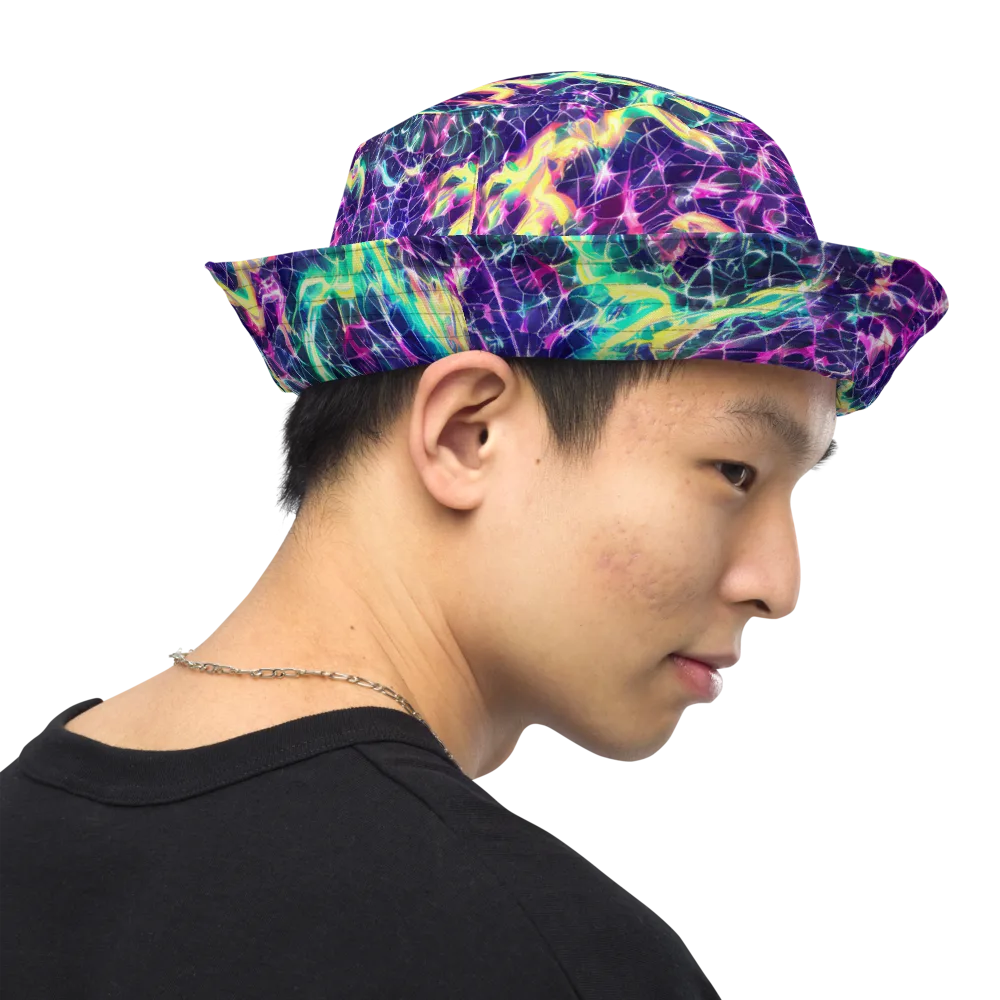 Hypercolor Rift on Reversible Bucket Hat — Right Outside
