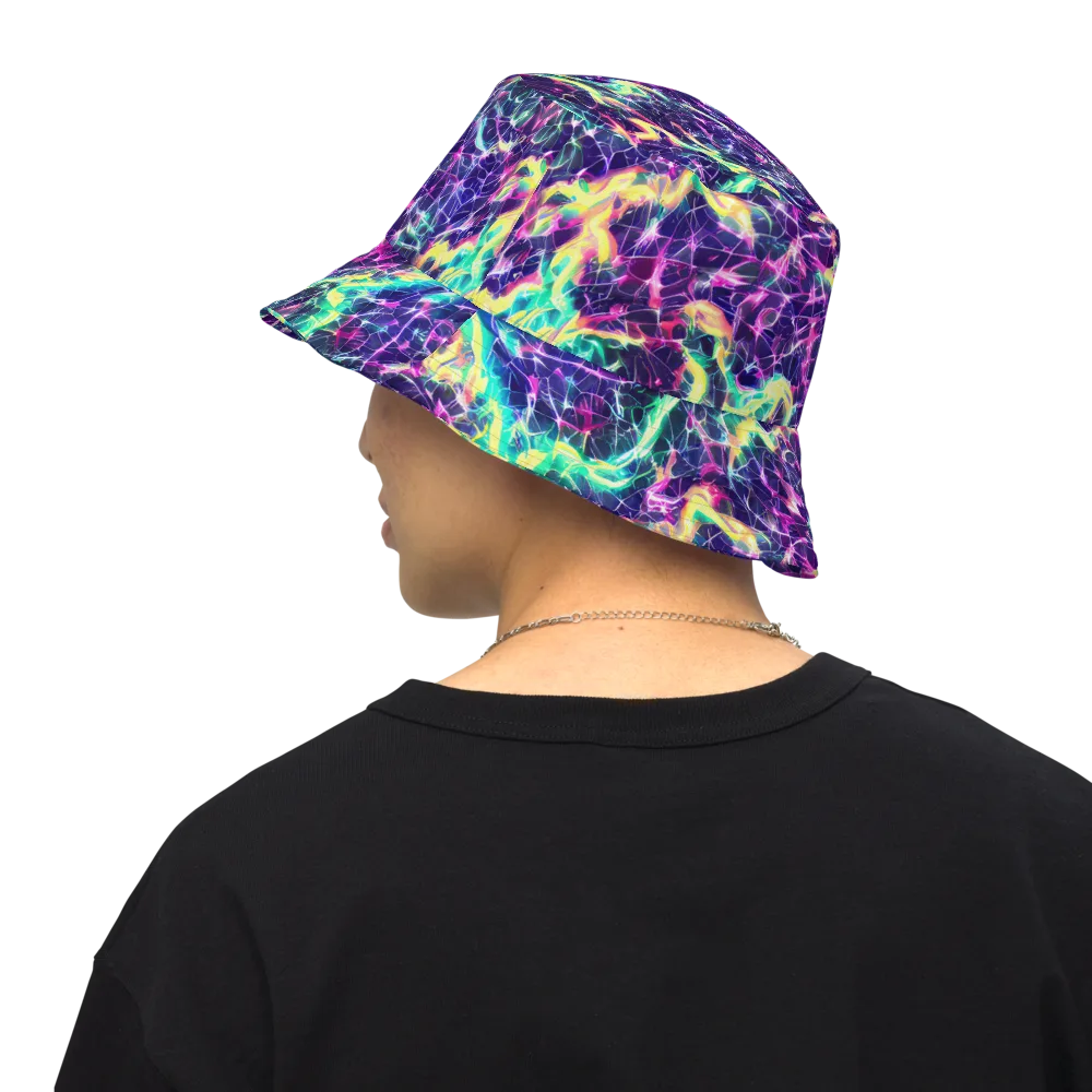 Hypercolor Rift on Reversible Bucket Hat — Back Inside