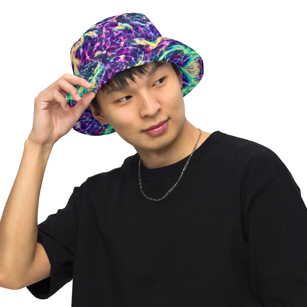 Hypercolor Rift on Reversible Bucket Hat — Front Inside