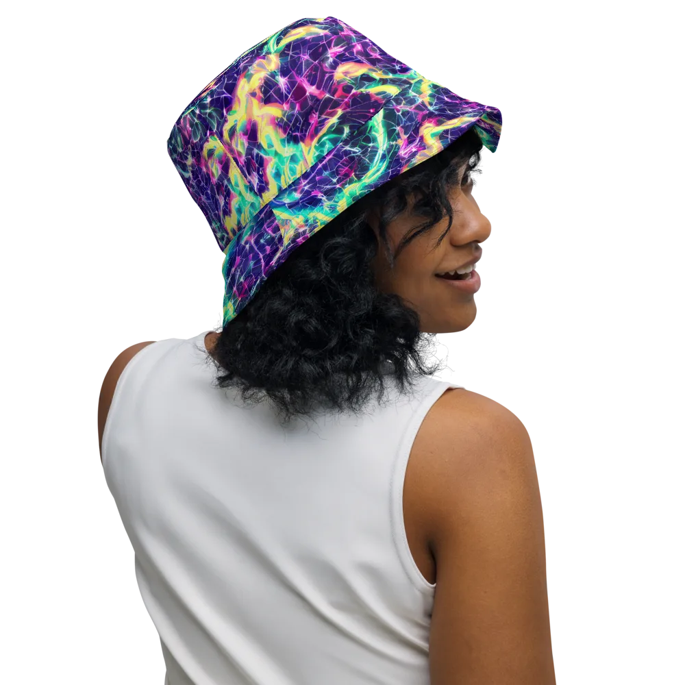 Hypercolor Rift on Reversible Bucket Hat — Right Outside