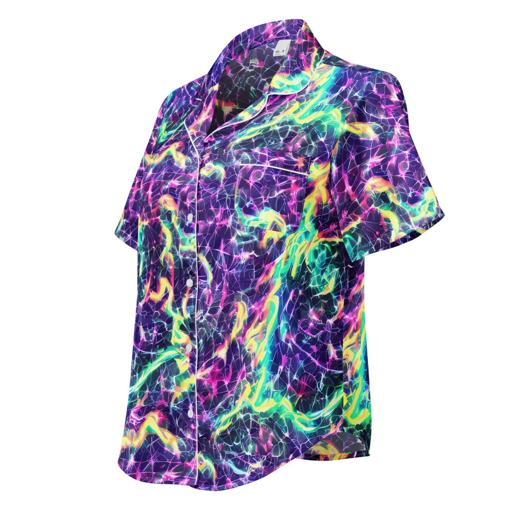 Hypercolor Rift on Women's Short Sleeve Pajama Top — Left Front