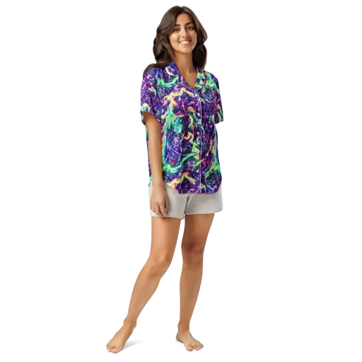 Hypercolor Rift on a Women's Short Sleeve Pajama Top