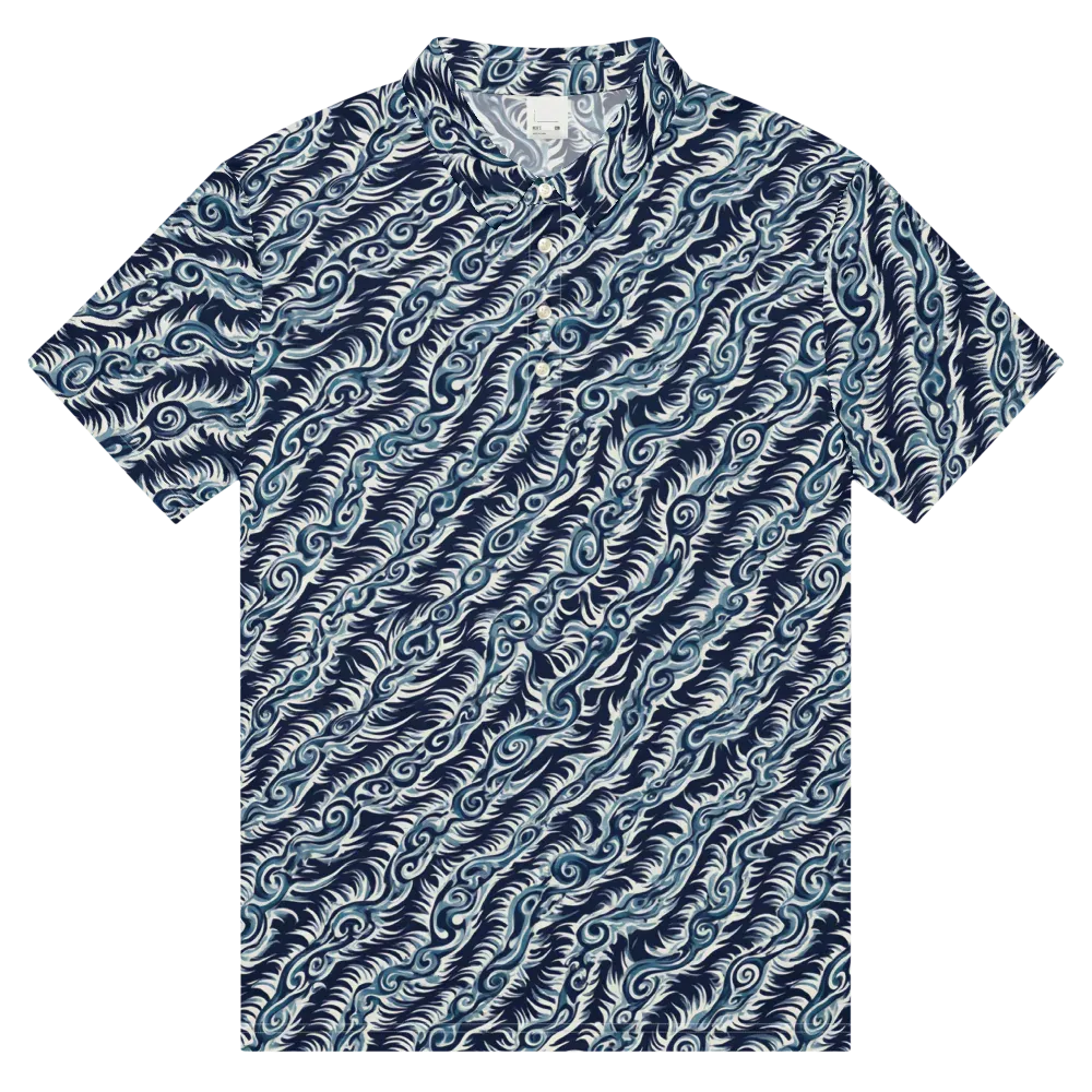 Midnight Tide on Men's Slim Fit Polo Shirt — Front