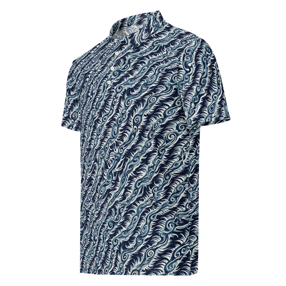 Midnight Tide on Men's Slim Fit Polo Shirt — Left Front