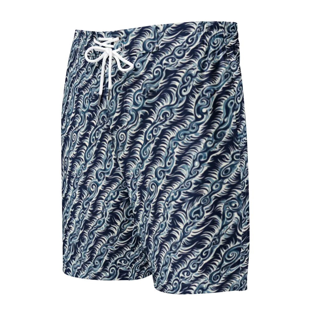 Midnight Tide on Men's Board Shorts — Front