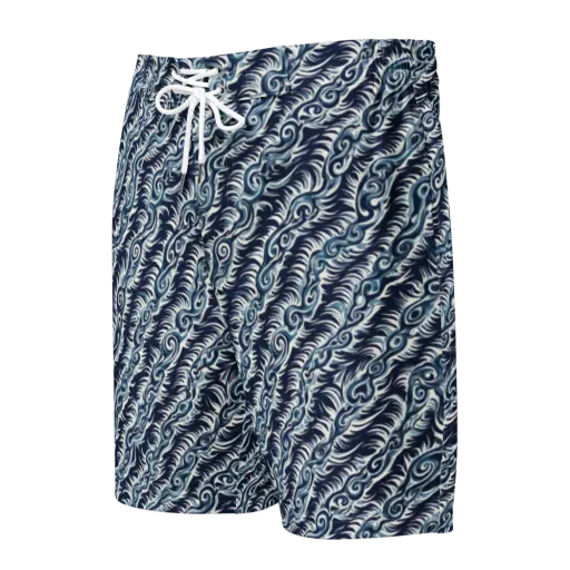 Midnight Tide on a Men's Board Shorts