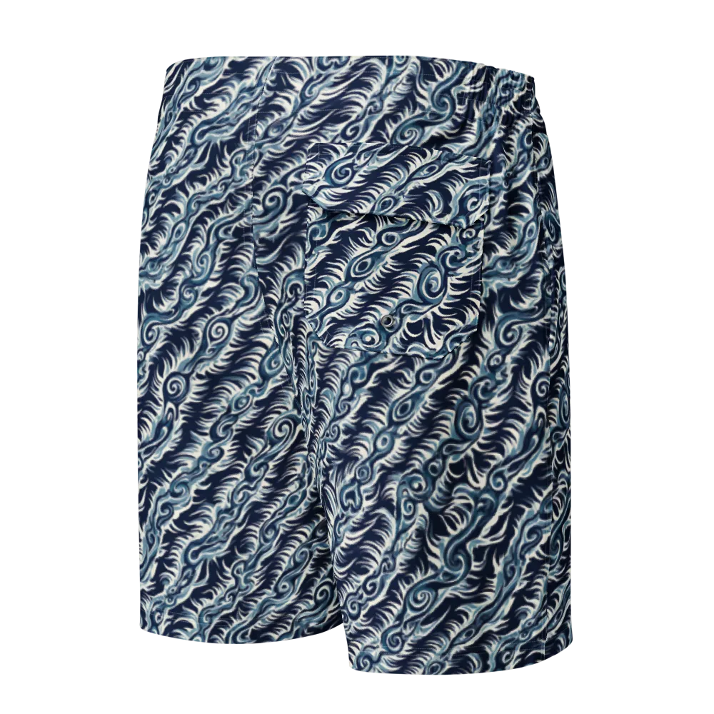 Midnight Tide on Men's Board Shorts — Back