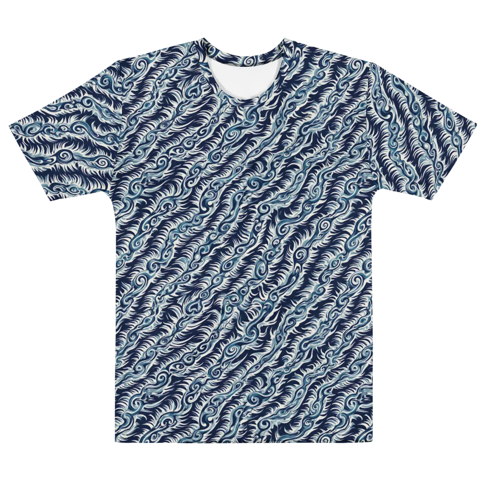 Midnight Tide on Men's Cotton Crew Neck T-Shirt — Front