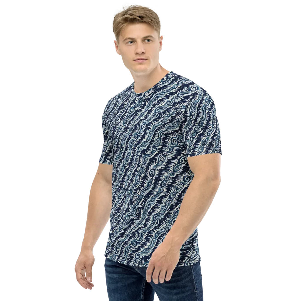 Midnight Tide on Men's Crew Neck T-Shirt — Left