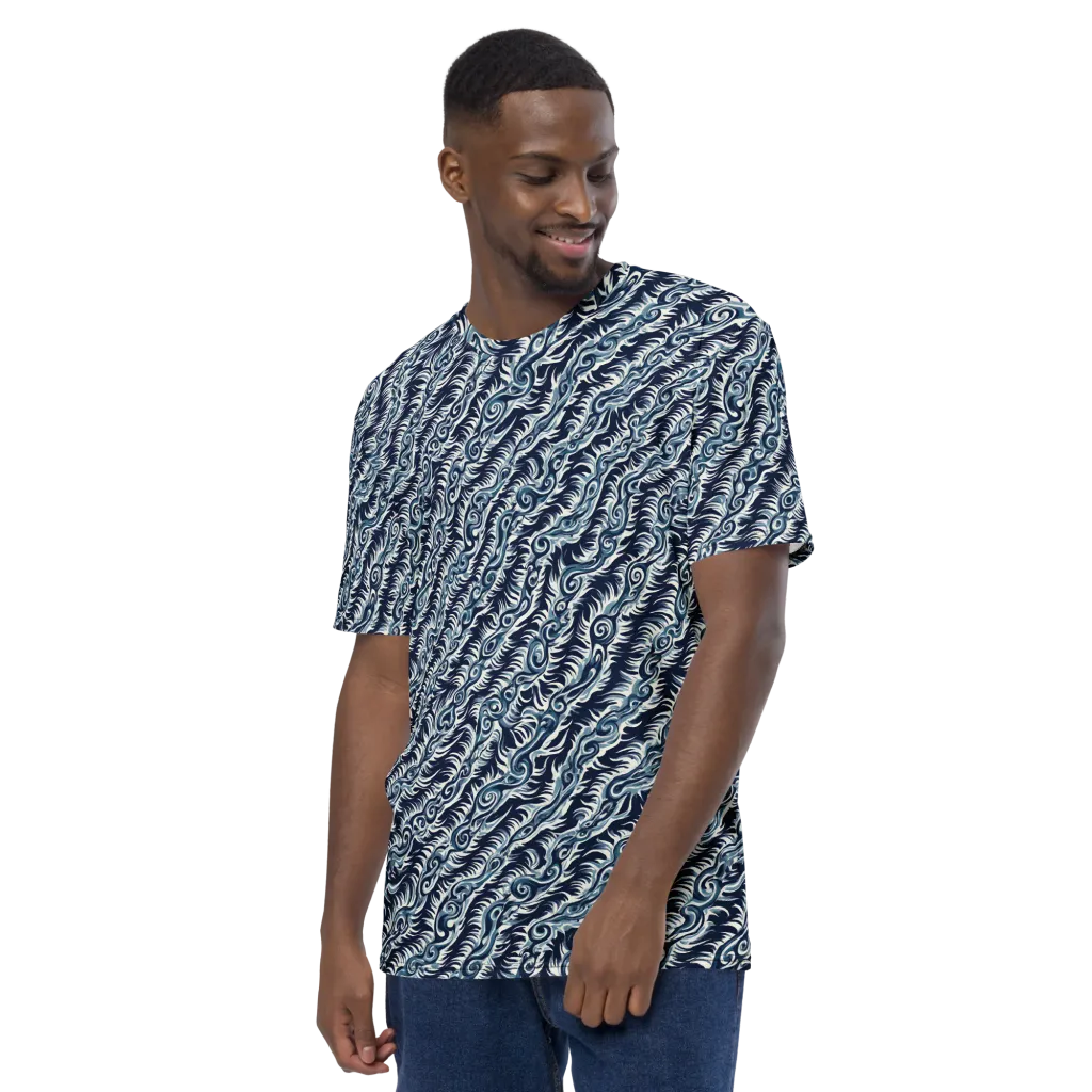 Midnight Tide on Men's Crew Neck T-Shirt — Left
