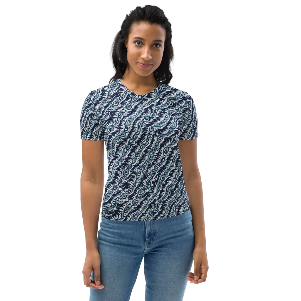 Midnight Tide on Women's Crew Neck T-Shirt — Front