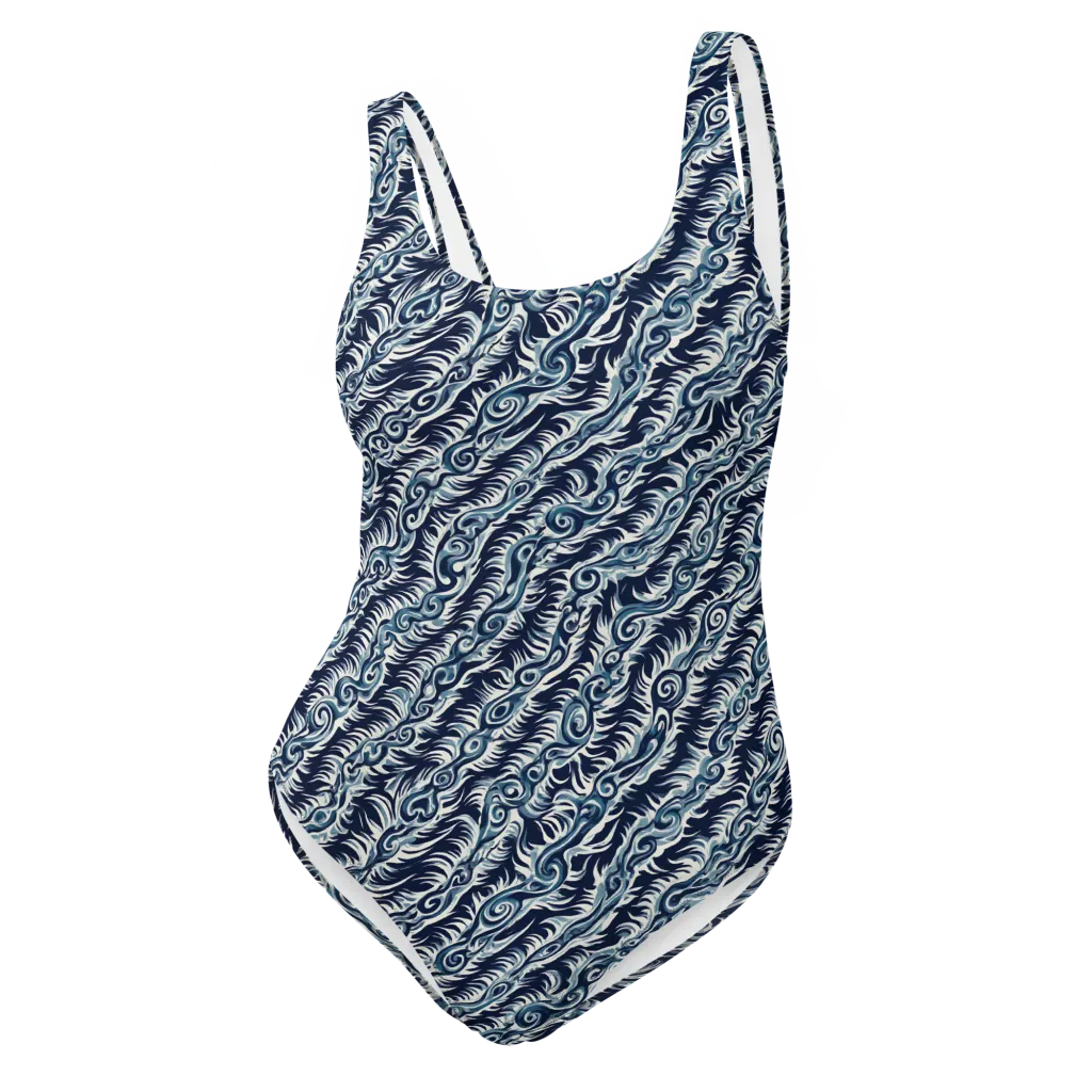 Midnight Tide on One-Piece Swimsuit — Front
