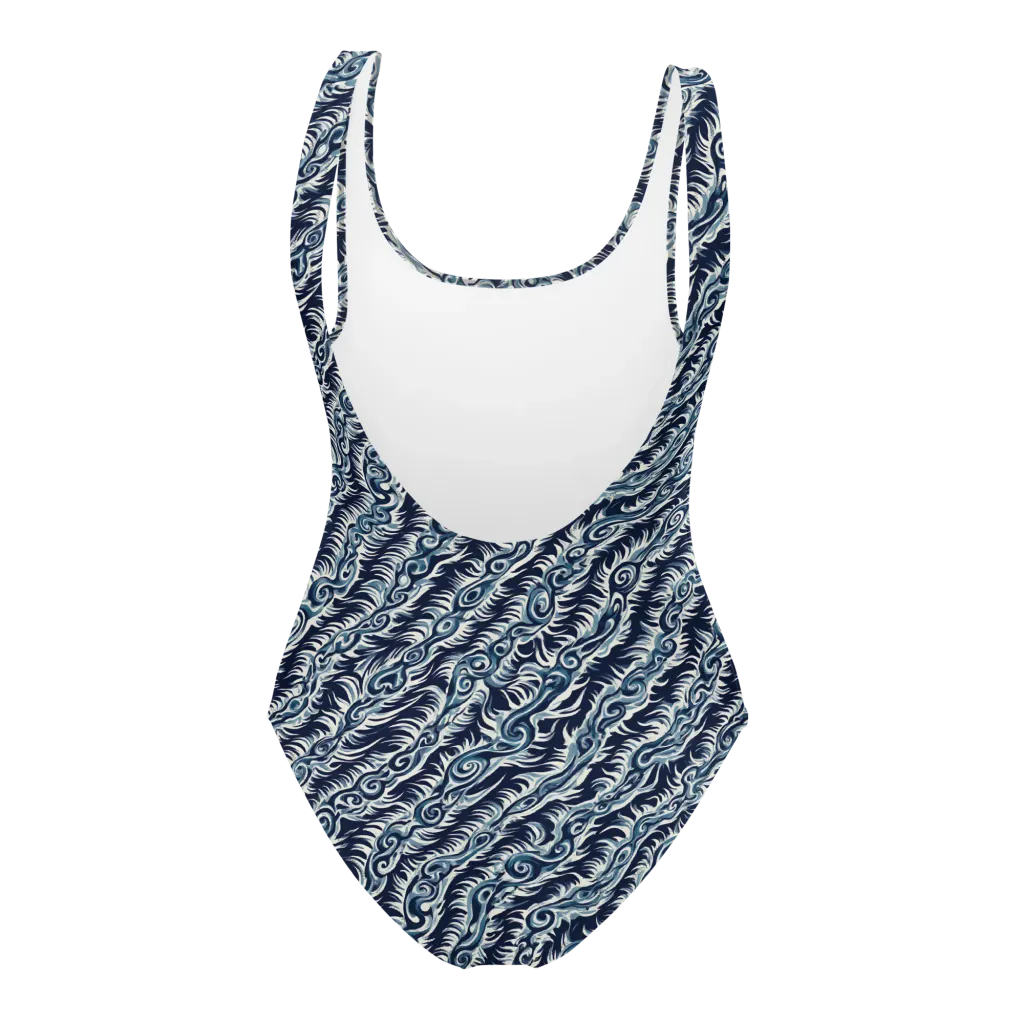 Midnight Tide on One-Piece Swimsuit — Back