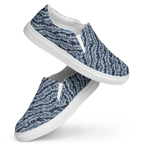 Midnight Tide on a Women's Slip-On Canvas Shoes