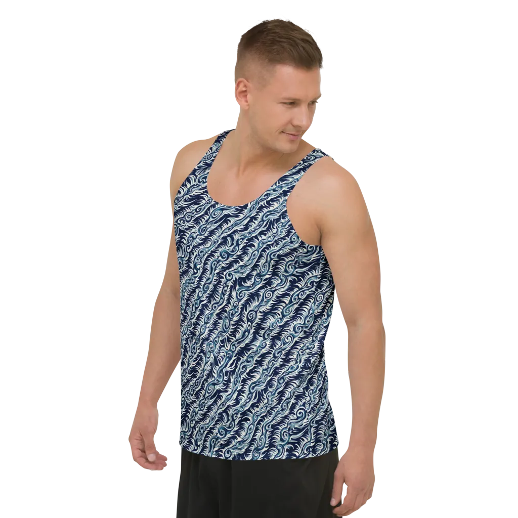 Midnight Tide on Men's Tank Top — Left Front