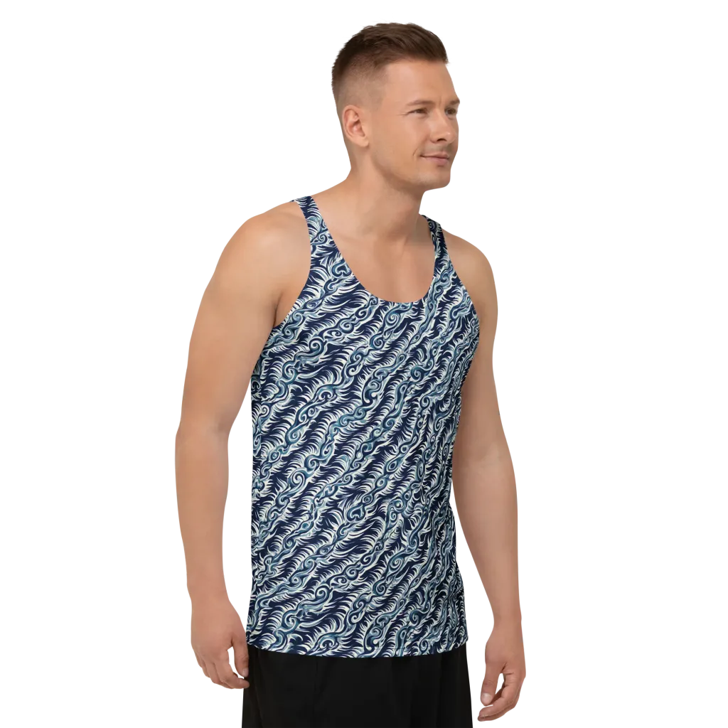 Midnight Tide on Men's Tank Top — Right Front