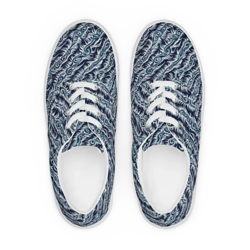 Midnight Tide on a Men's Lace-Up Canvas Shoes