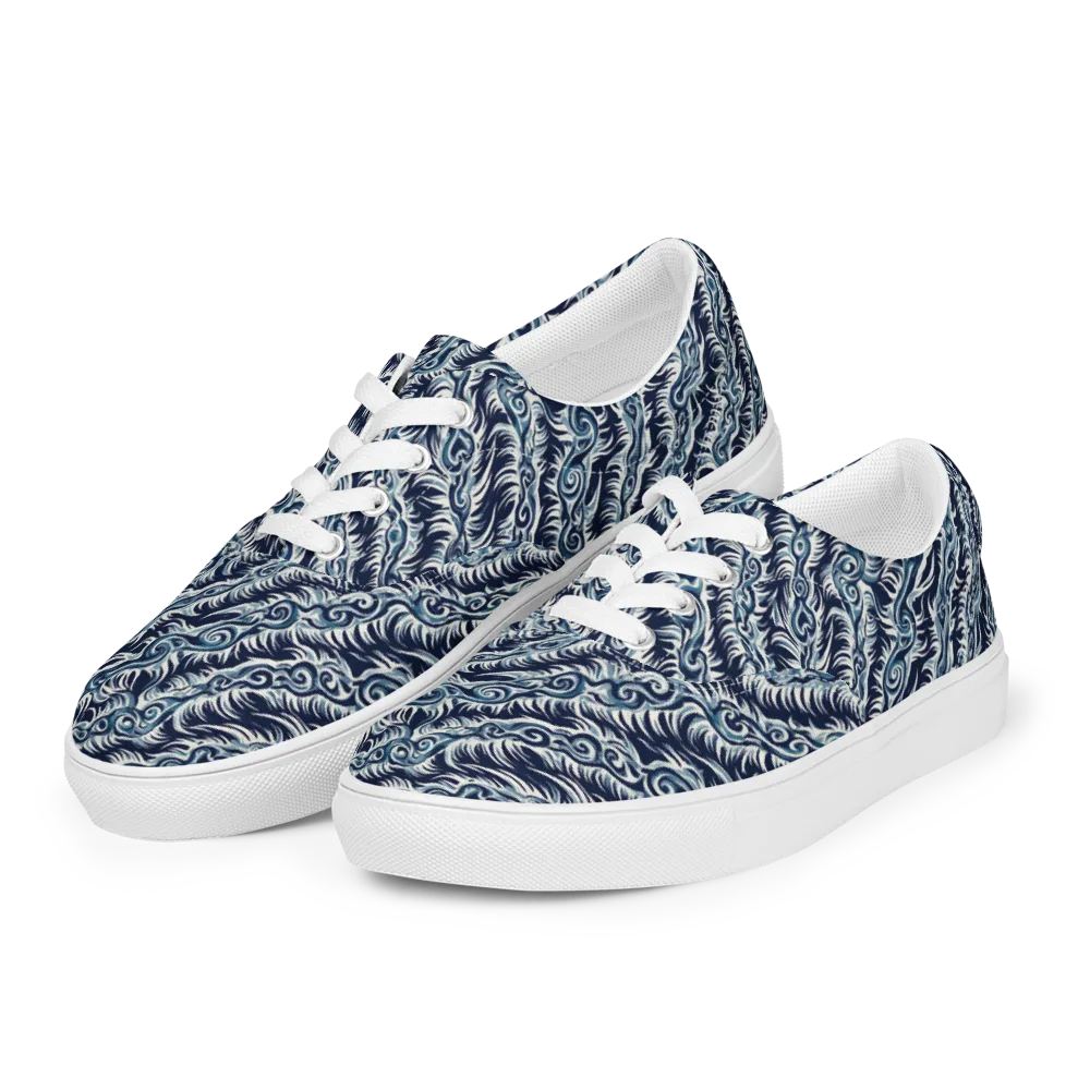 Midnight Tide on Men's Lace-Up Canvas Shoes — Left Front