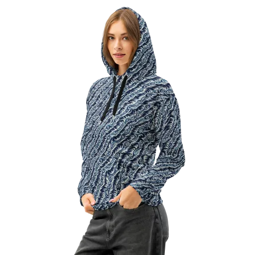 Midnight Tide on a Cotton Hoodie