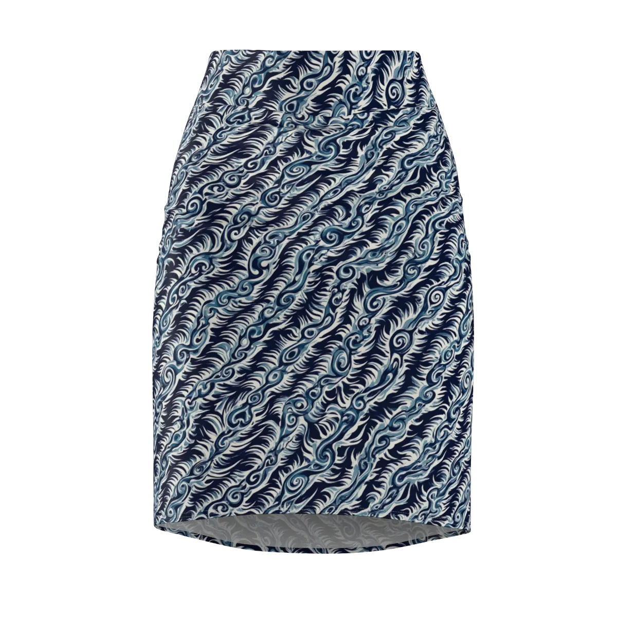Midnight Tide on Pencil Skirt — Front