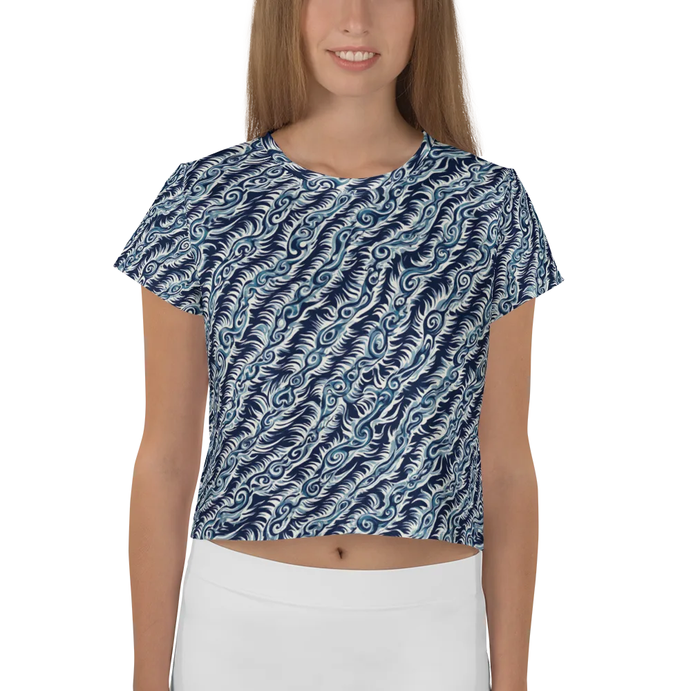 Midnight Tide on Crop Tee — Front