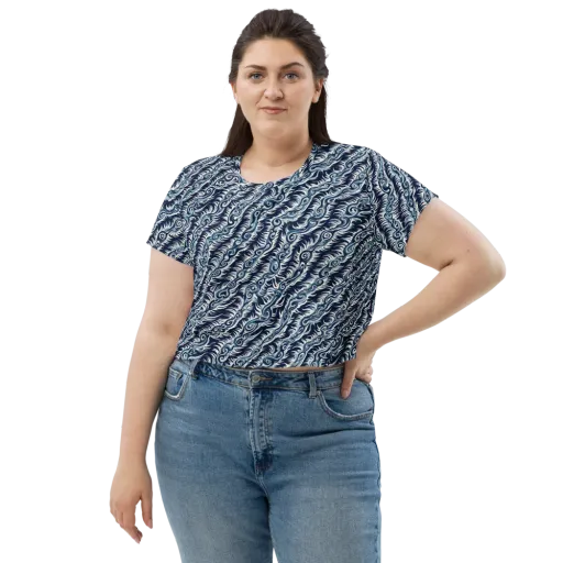 Midnight Tide on a Crop Tee