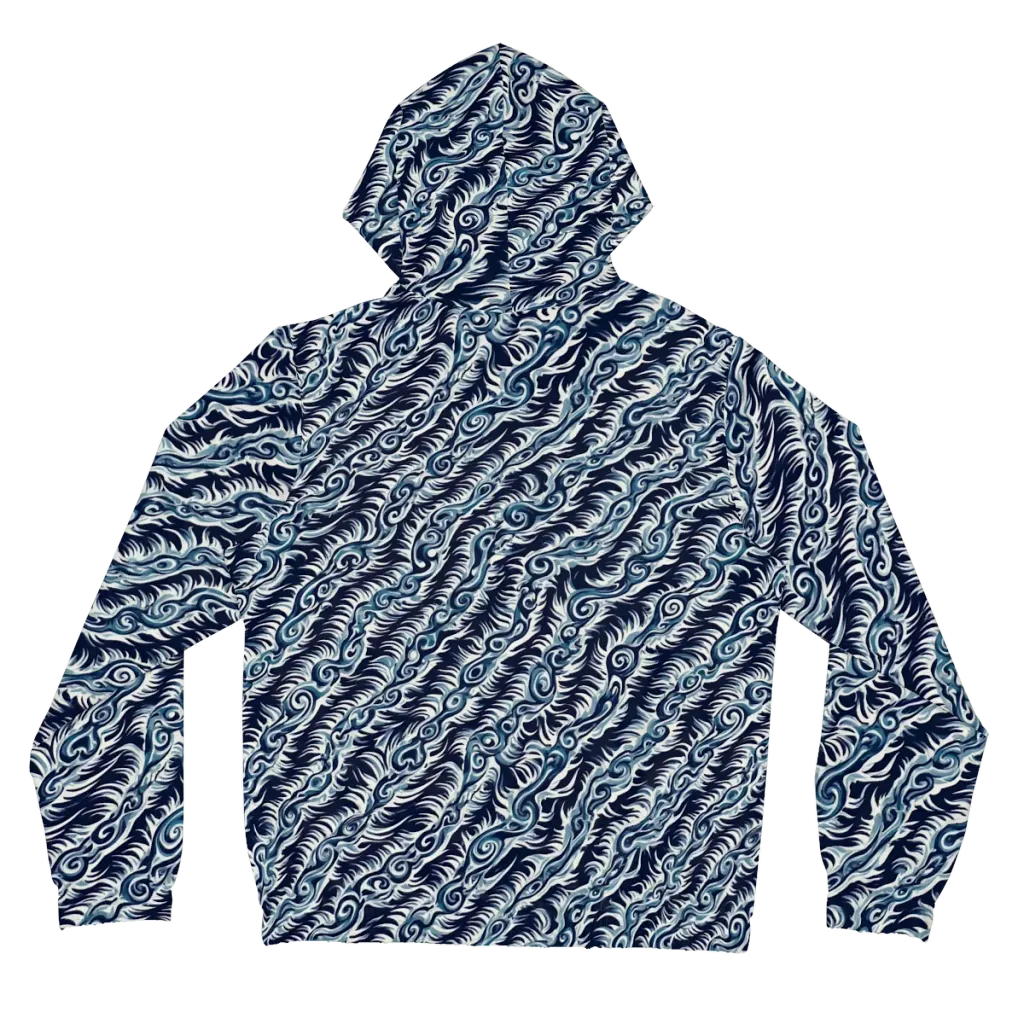 Midnight Tide on Women's Full-Zip Hoodie — Back