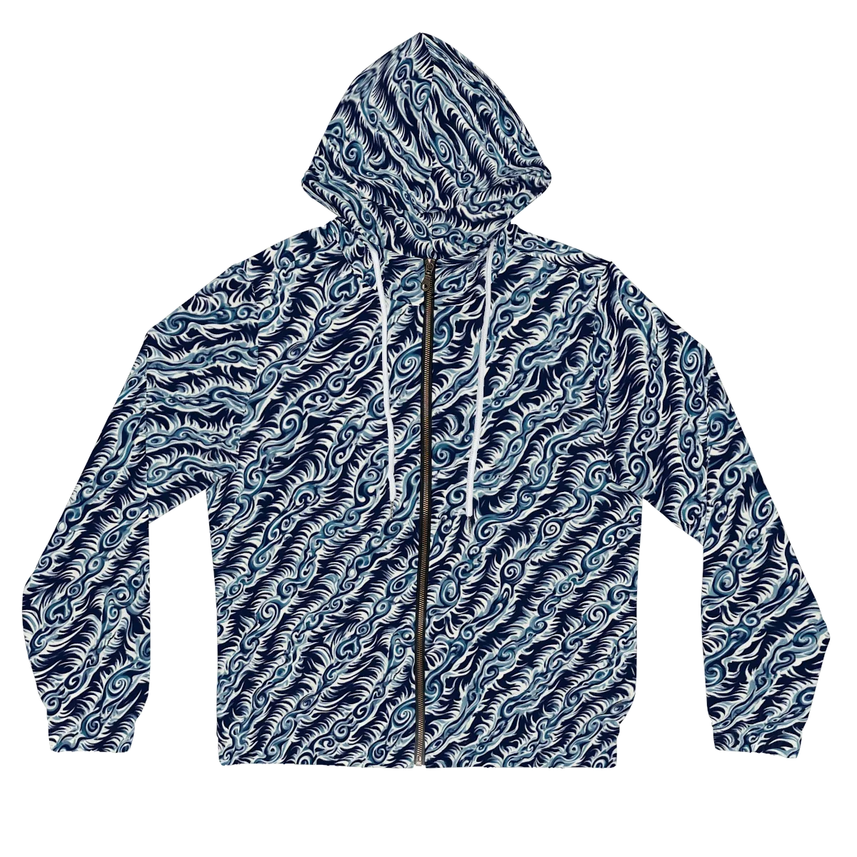 Midnight Tide on Women's Full-Zip Hoodie — Front