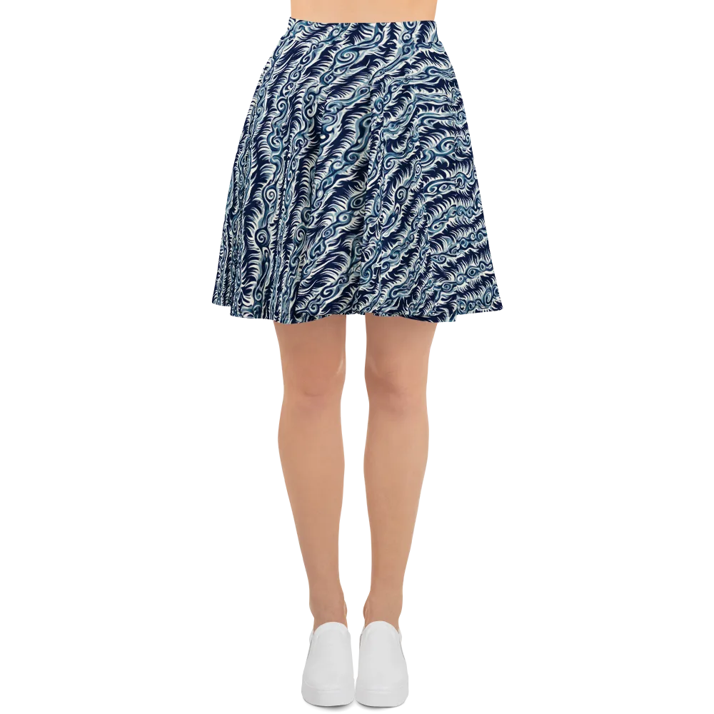 Midnight Tide on Skater Skirt — Front