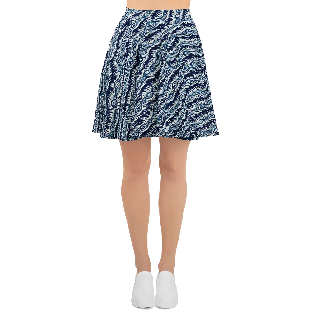 Midnight Tide on Skater Skirt — Front