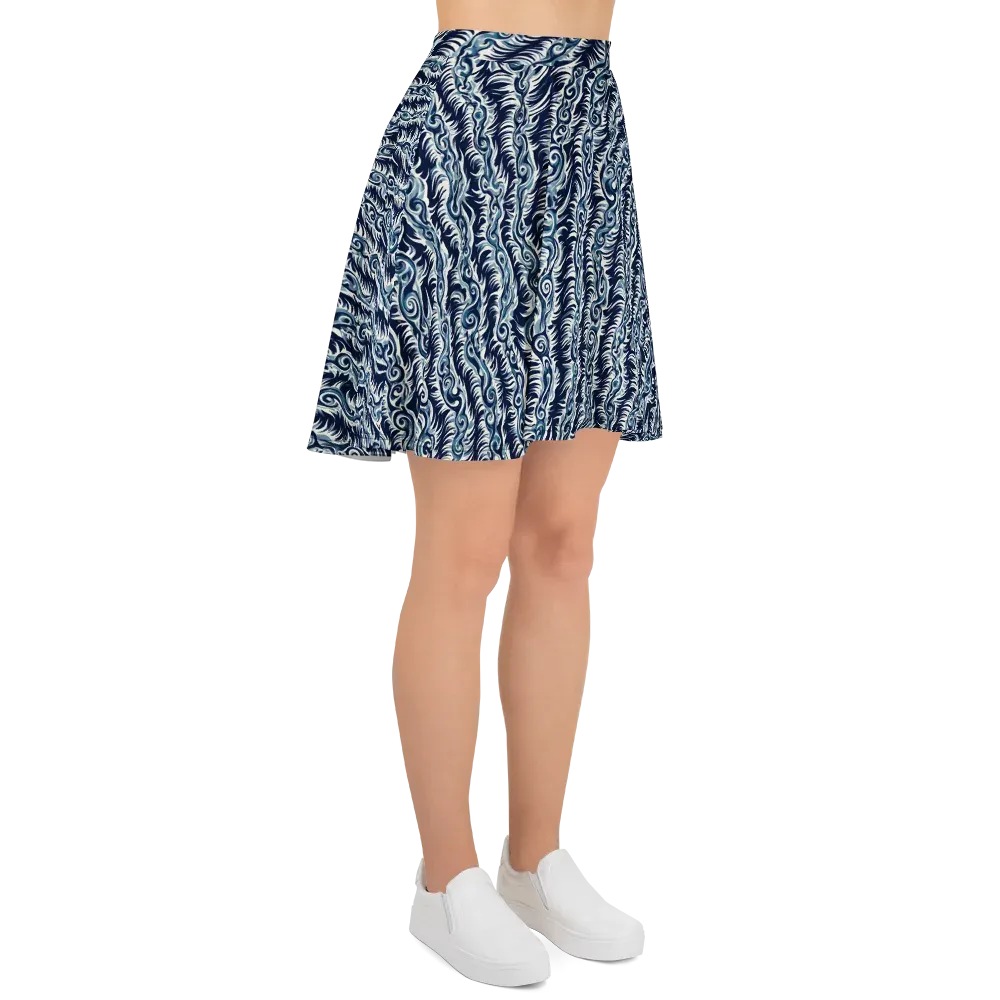 Midnight Tide on Skater Skirt — Right