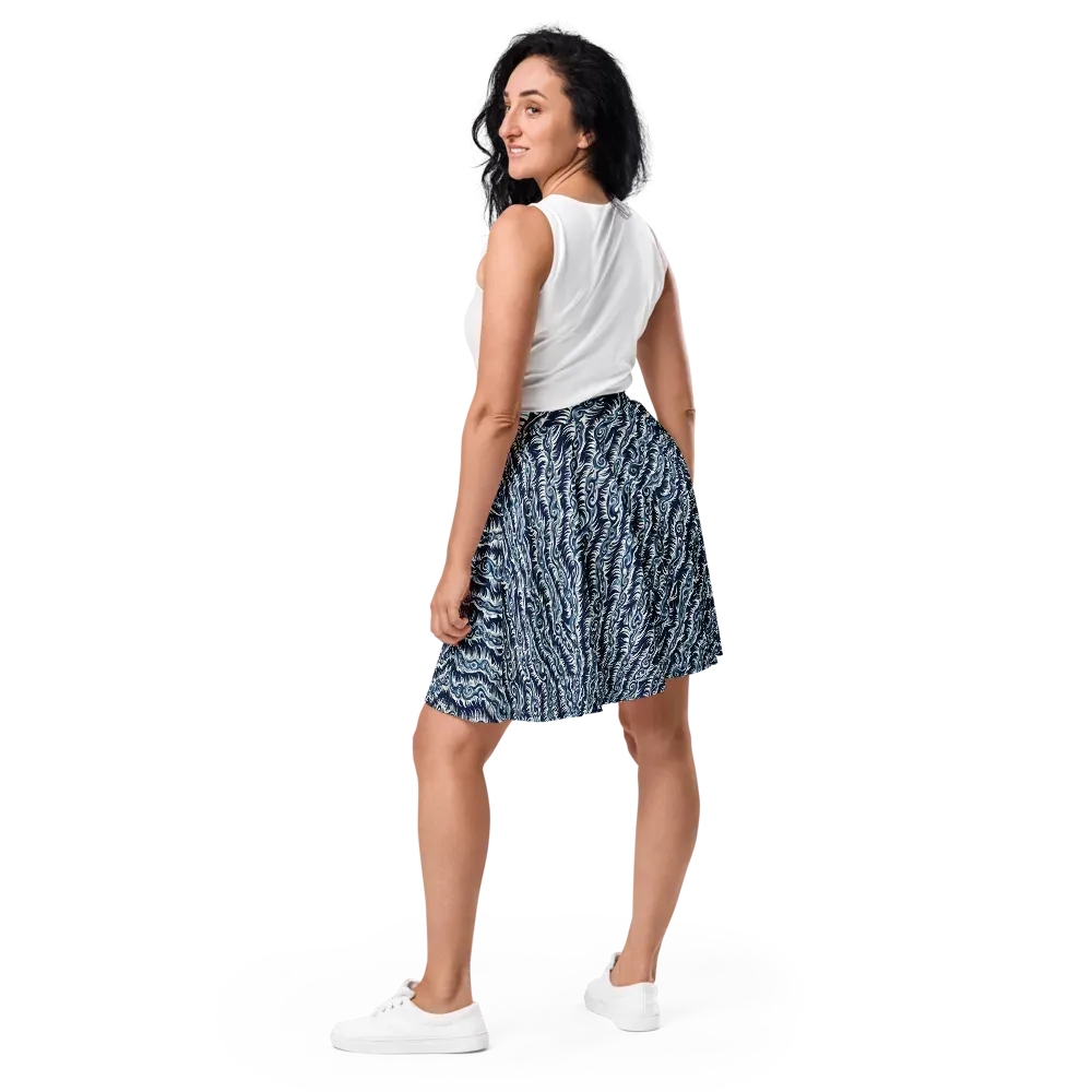Midnight Tide on Skater Skirt — Back