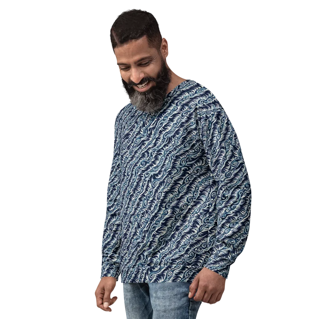 Midnight Tide on Sweatshirt — Left Front