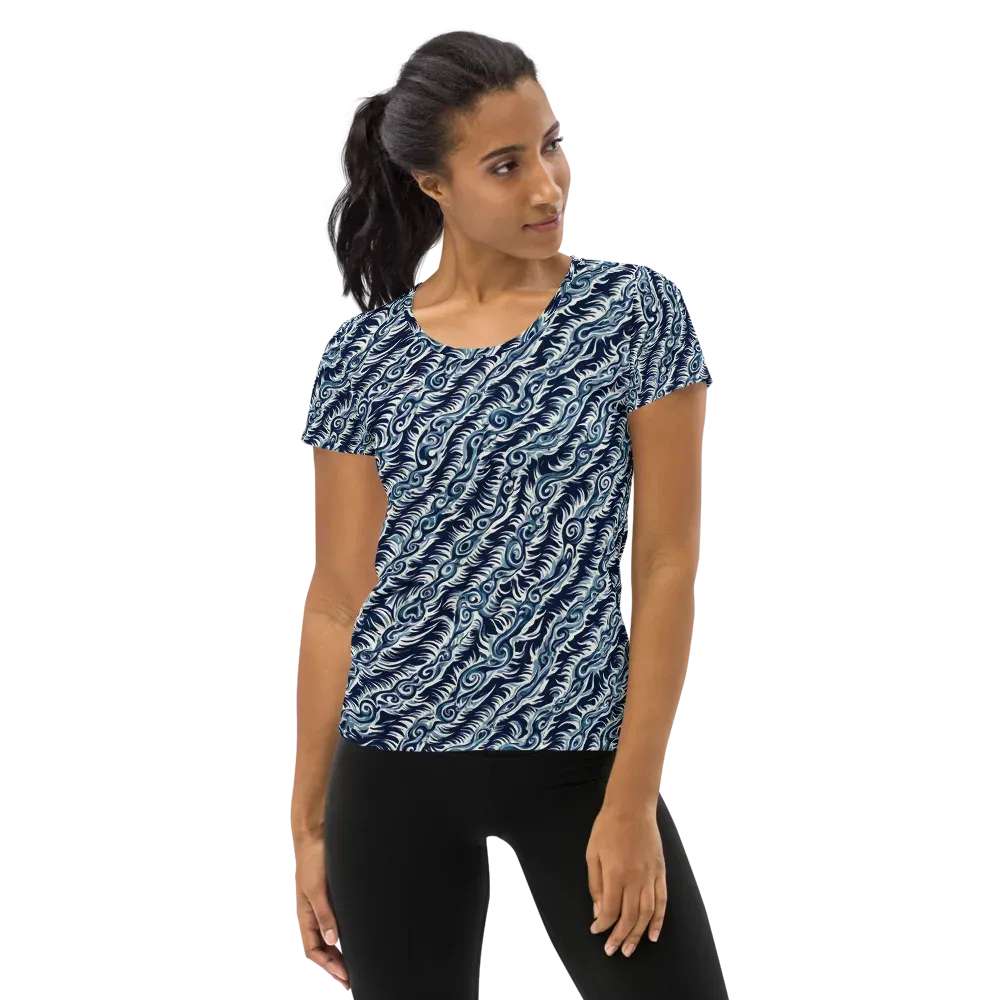 Midnight Tide on Women's Athletic T-Shirt — Front