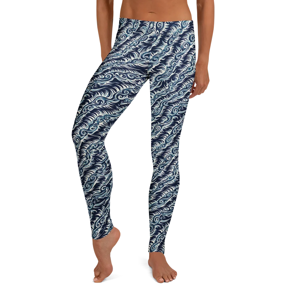 Midnight Tide on Leggings — Front