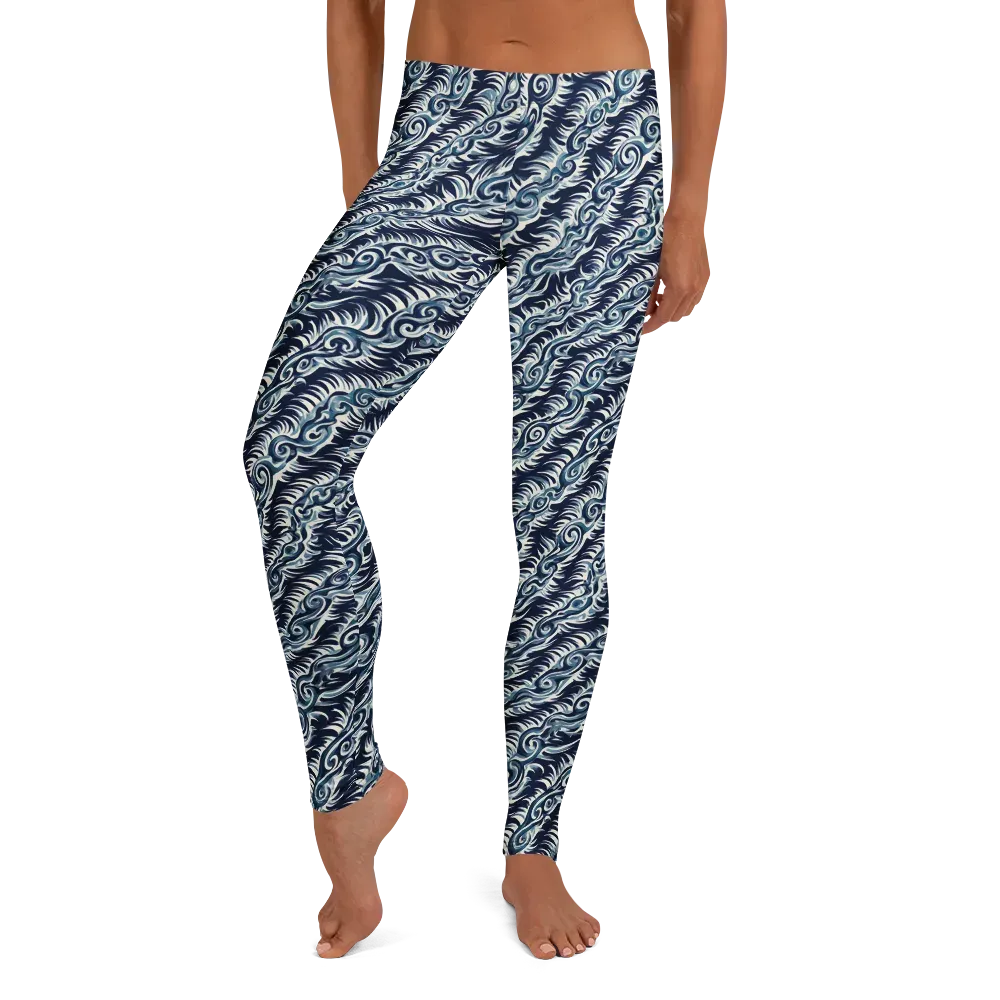 Midnight Tide on Leggings — Front