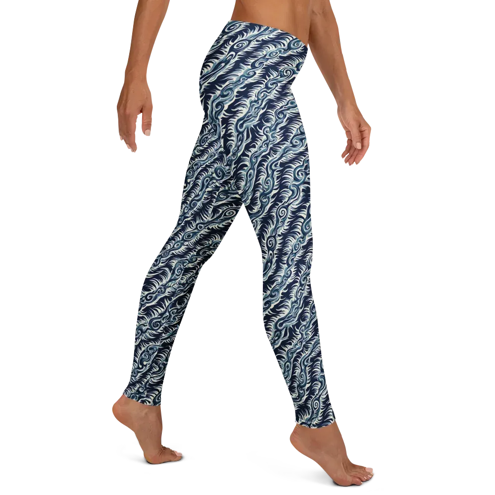 Midnight Tide on Leggings — Right
