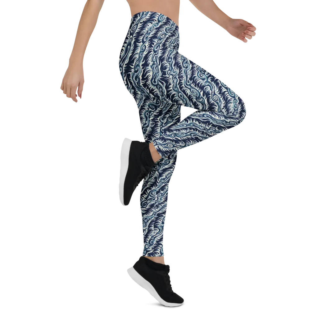 Midnight Tide on Leggings — Right