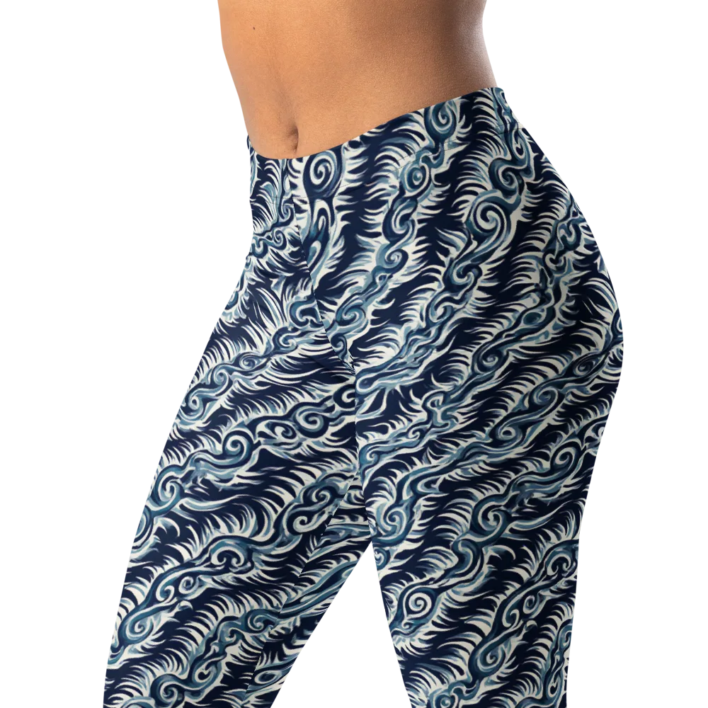 Midnight Tide on Leggings — Left Front